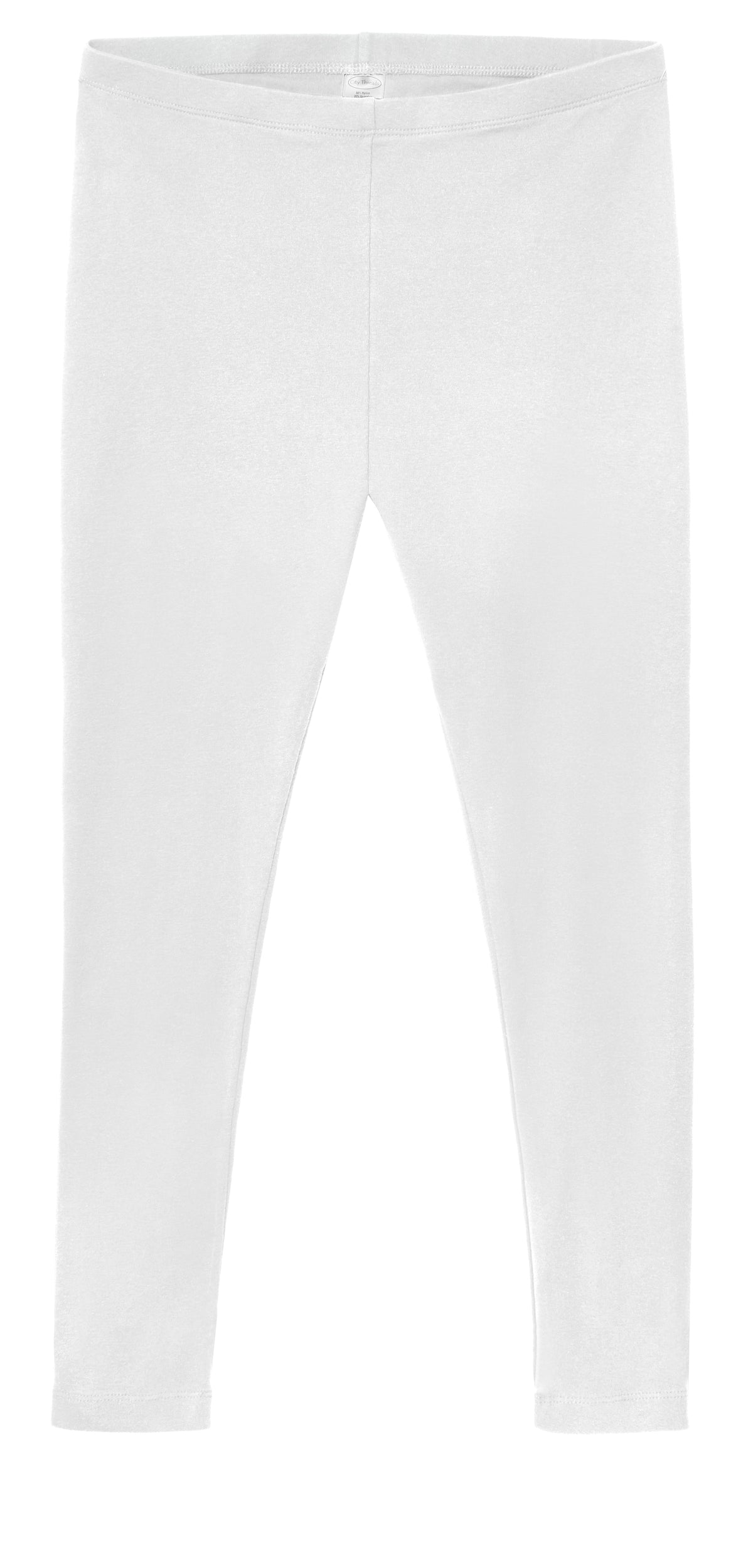 Women&#39;s Soft 100% Cotton Petite Full-Length Leggings | White