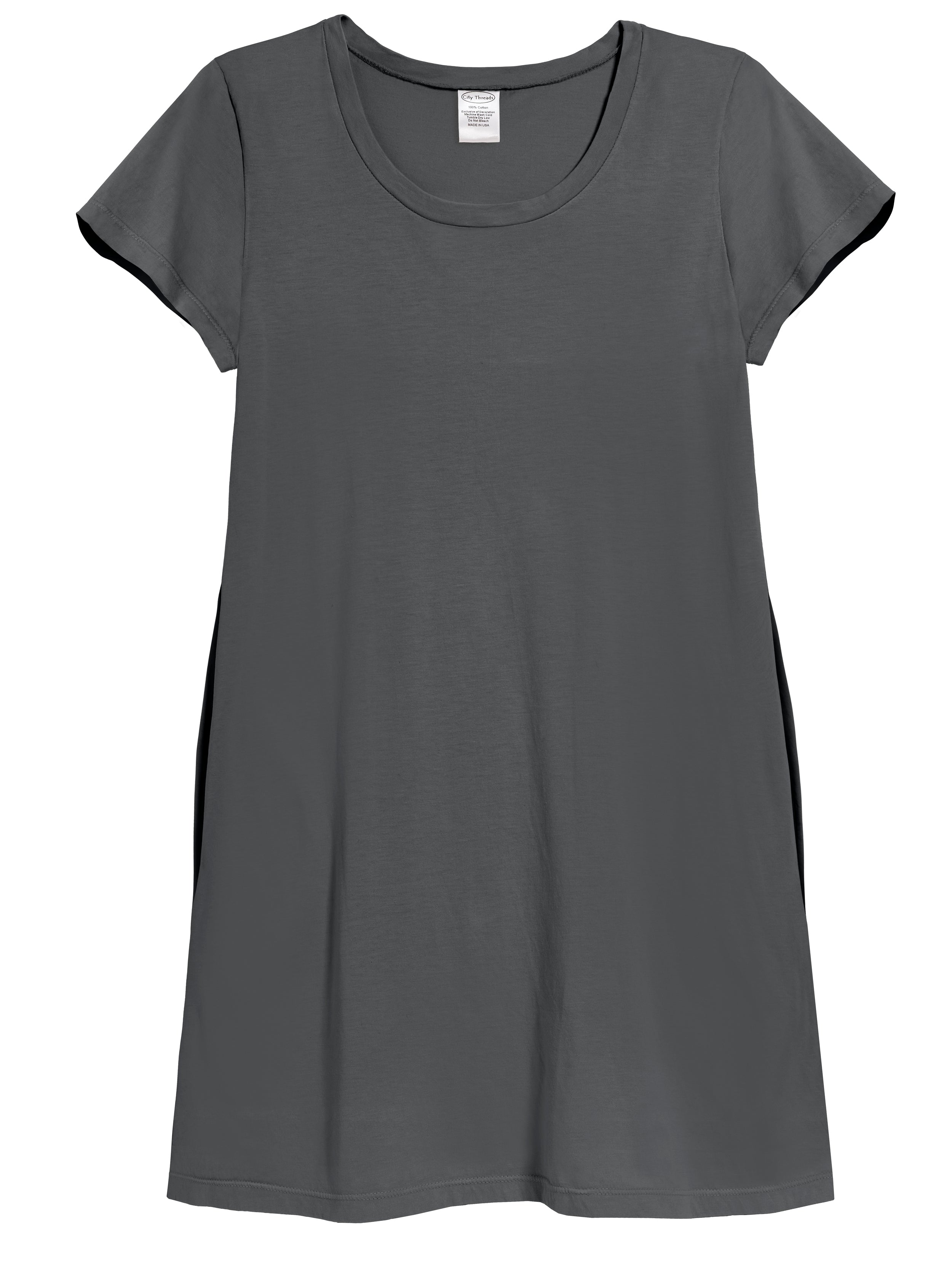 Women's Soft Supima Cotton Easy Cover-Up T-Shirt Pocket Dress | Charco