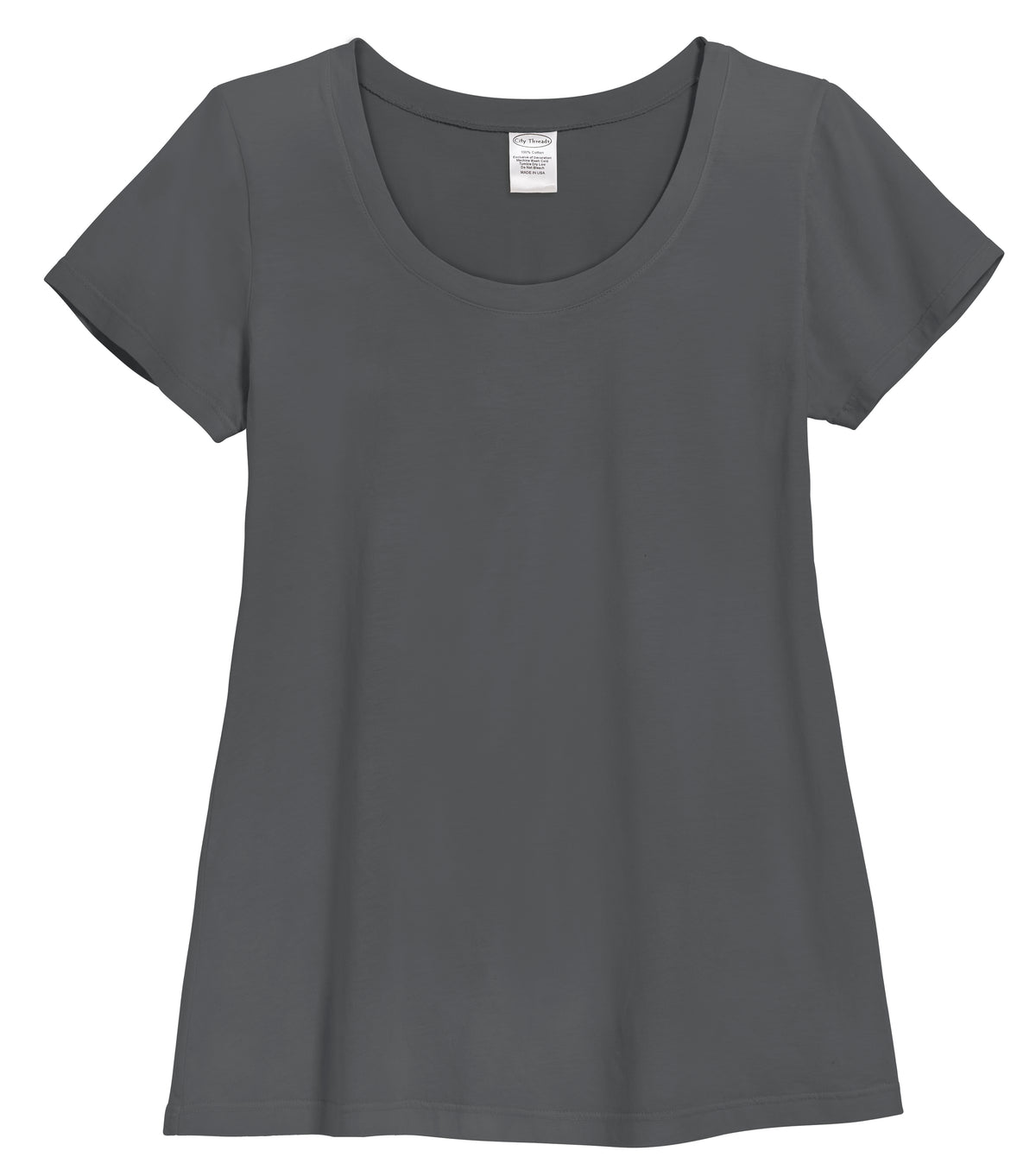 Women&#39;s Soft Supima Cotton Short Sleeve Everyday Comfy Crew Tee | Charcoal