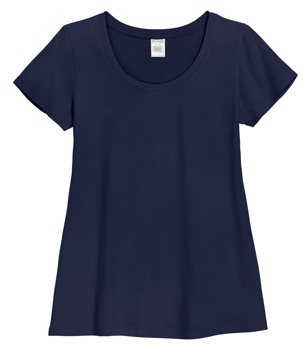 Women&#39;s Soft Supima Cotton Jersey Short Sleeve Everyday Comfy Crew Tee | Navy
