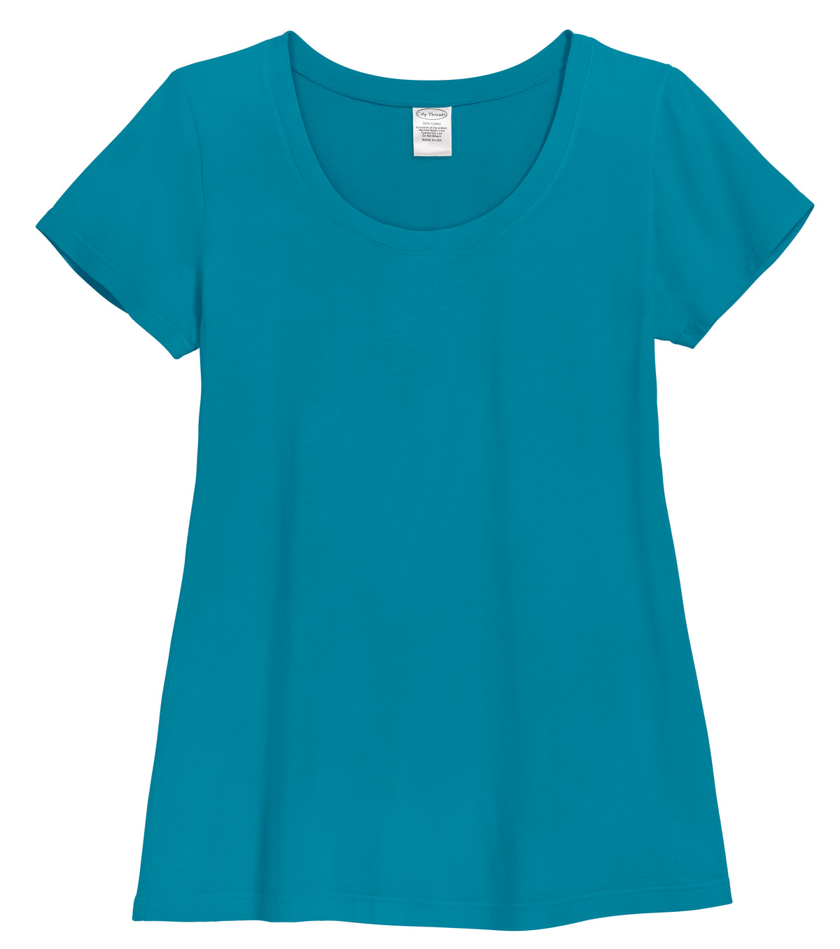 Women&#39;s Soft Supima Cotton Jersey Short Sleeve Everyday Comfy Crew Tee | Teal
