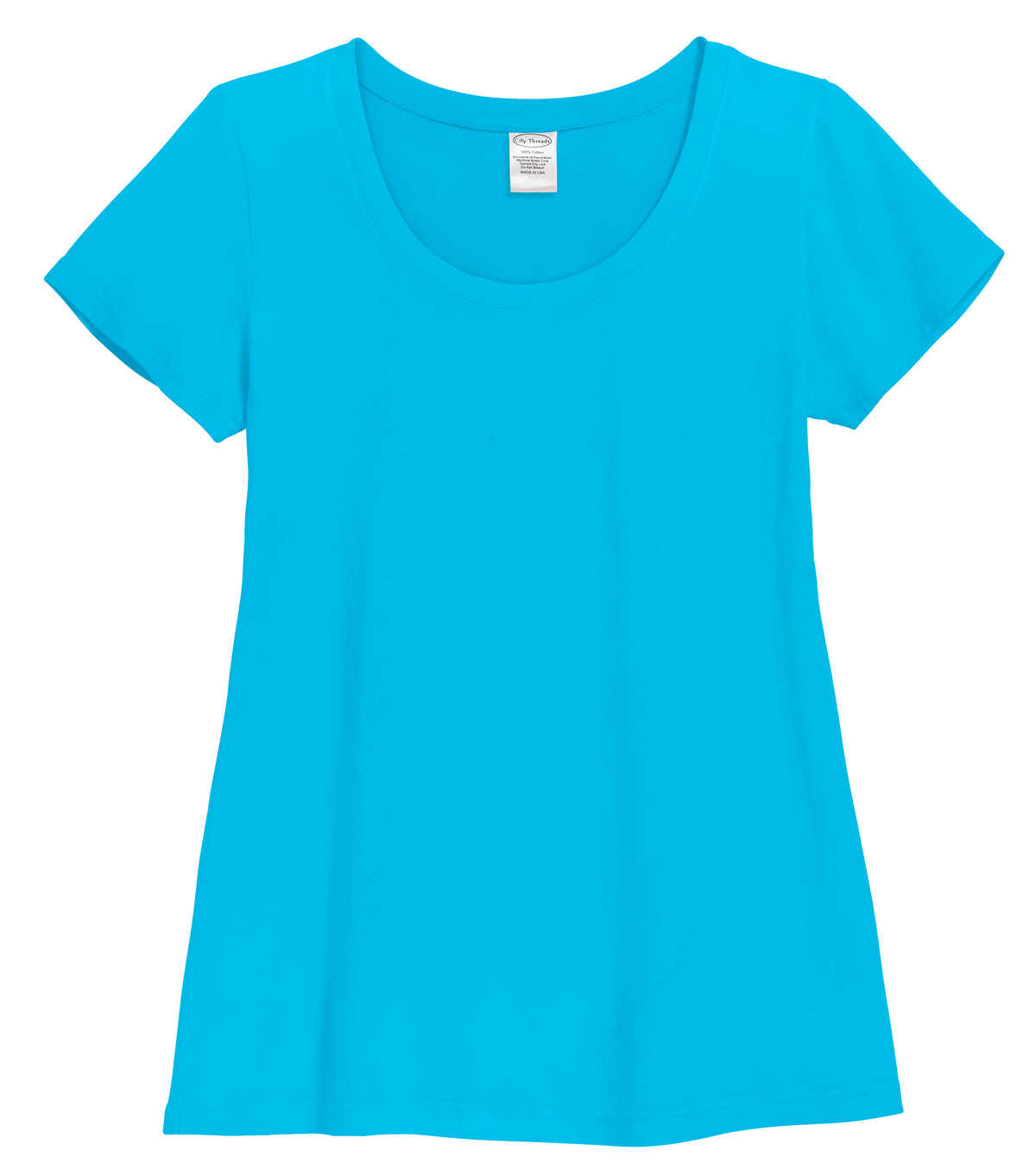 Women&#39;s Soft Supima Cotton Jersey Short Sleeve Everyday Comfy Crew Tee | Turquoise