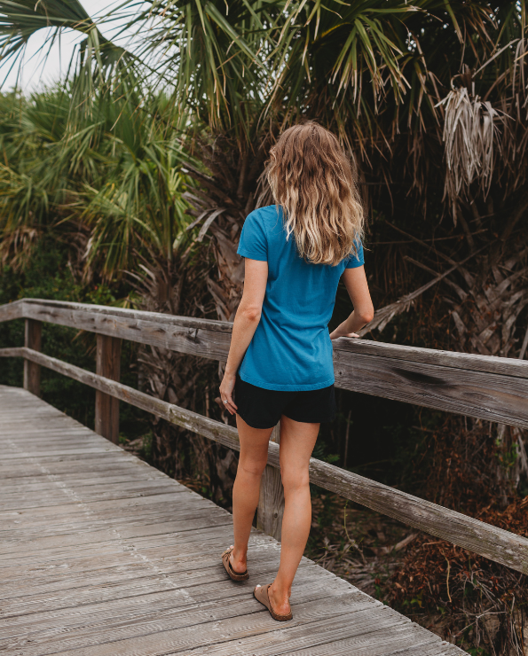 Women&#39;s Soft Supima Cotton Short Sleeve Everyday Comfy Crew Tee | Navy