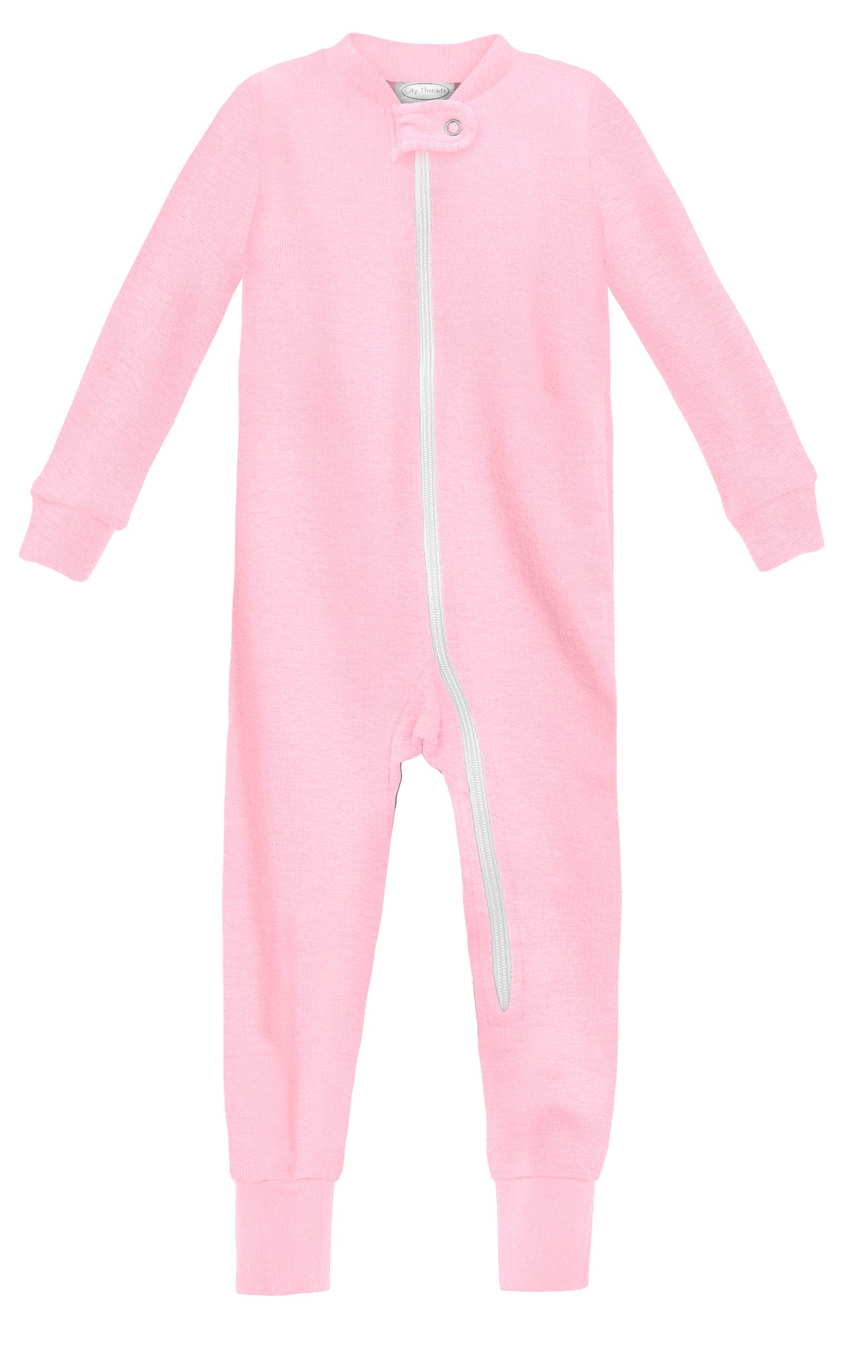 Super-Soft Organic Cotton Footless Zip Footie| Bright Light Pink