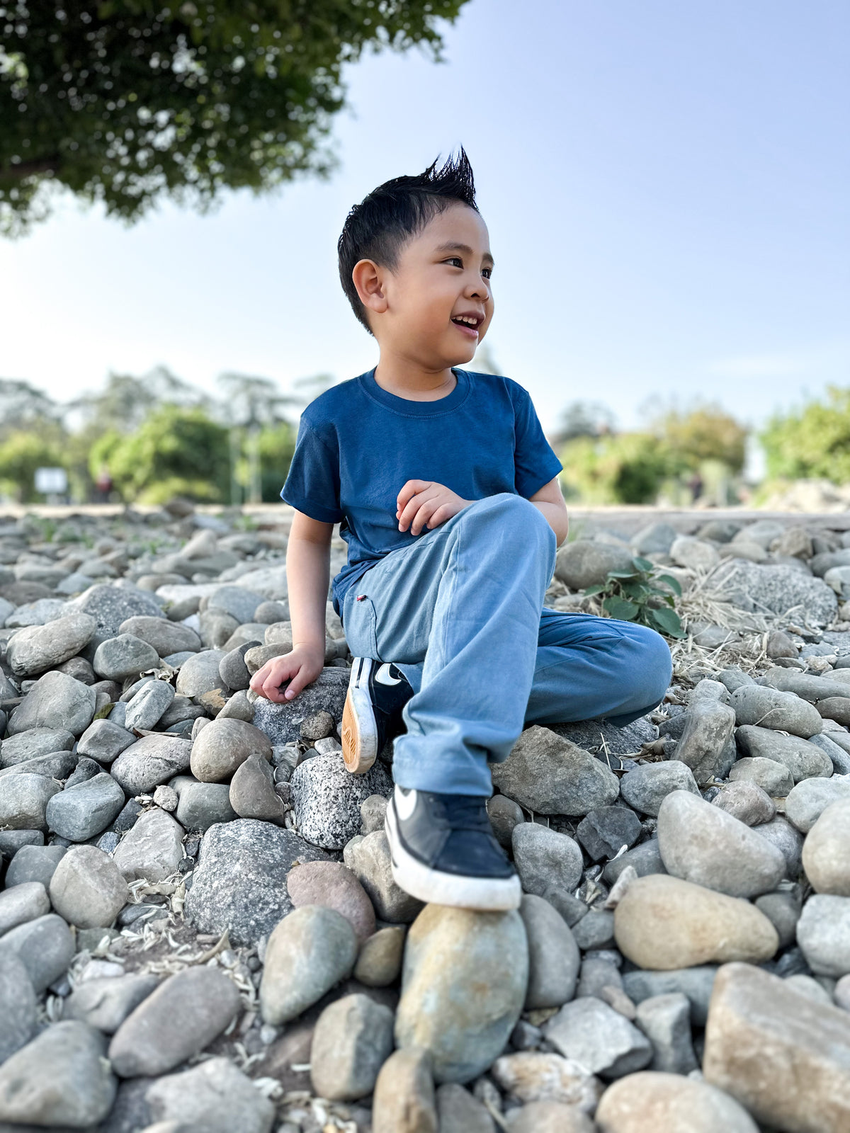 Boys Soft Cotton 3-Pocket Jersey Pants - UPF 50+ | Dark Navy Blue