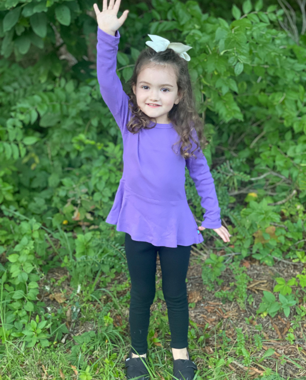 Girls Soft Organic Cotton Leggings | Deep Purple