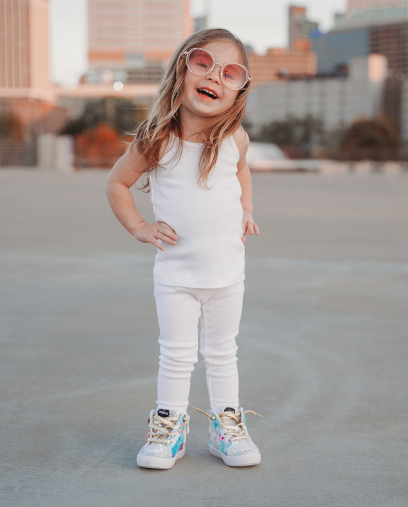 Girls Soft Organic Cotton Leggings | Navy