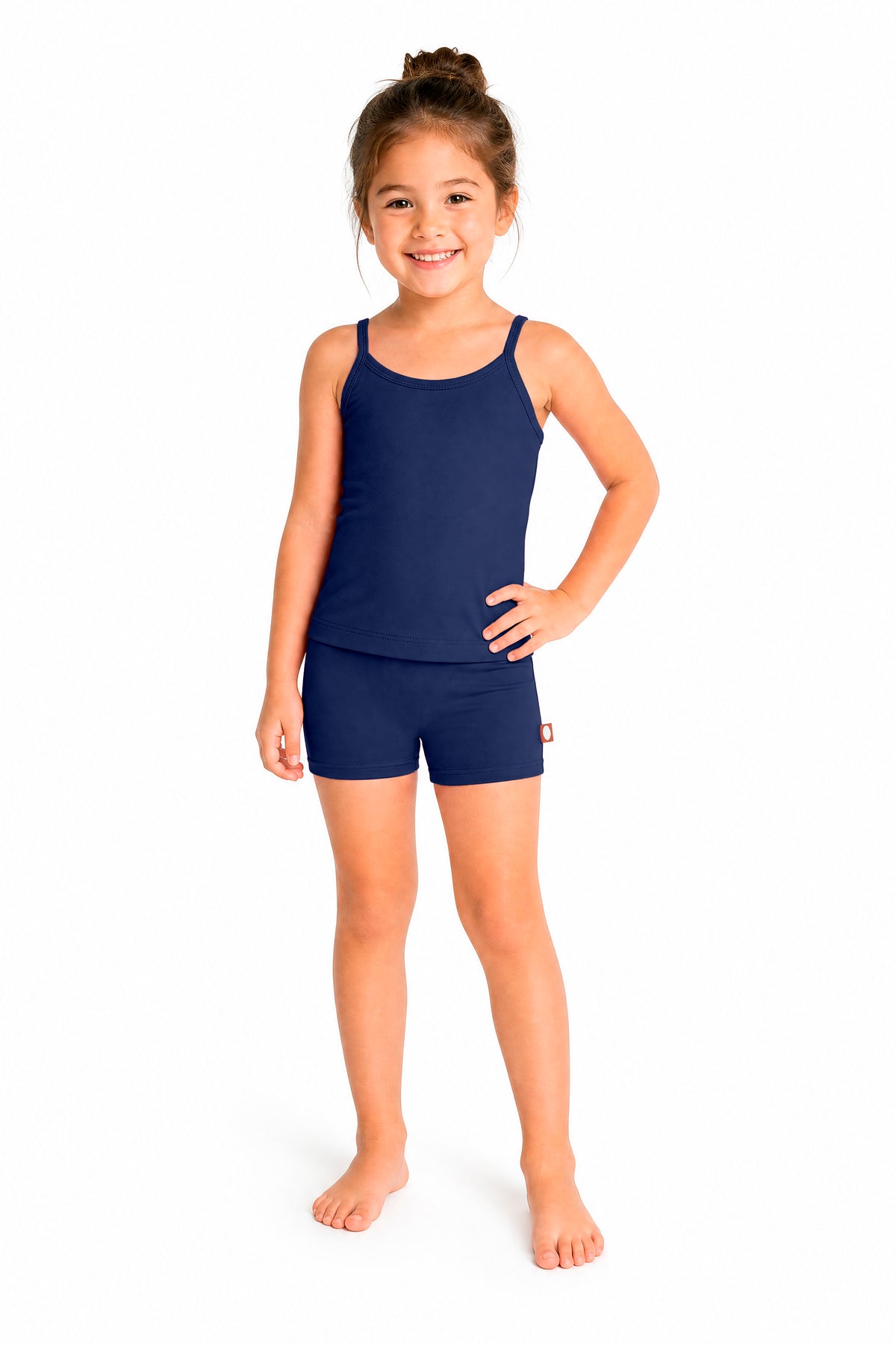 Girls UPF 50+ Swim Cami & Boy Short 2-Piece Set | Navy