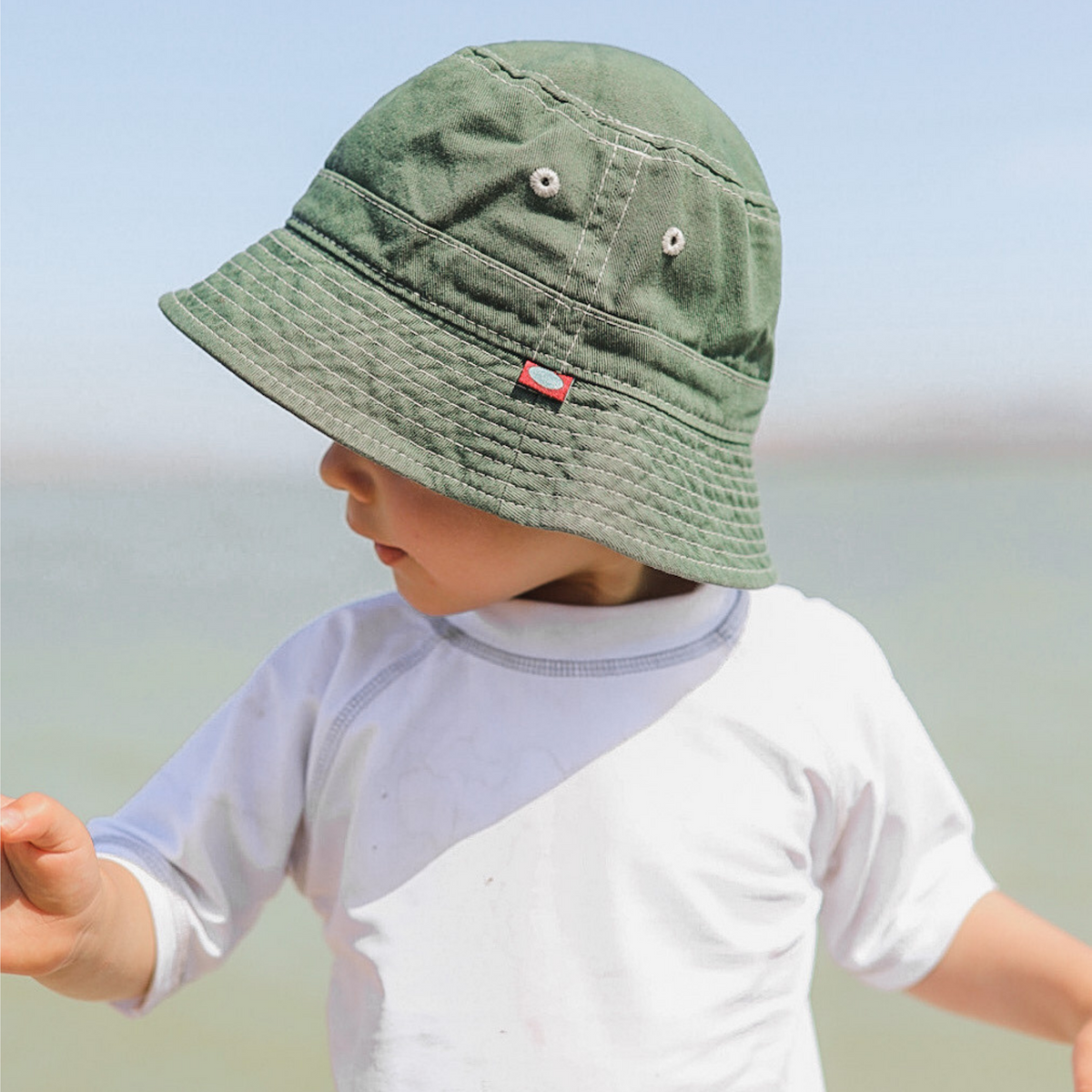 Boys and Girls 100% Cotton Twill UPF 50+ Wharf Hat with Matching Stitch (Dyed &amp; Finished in USA*)