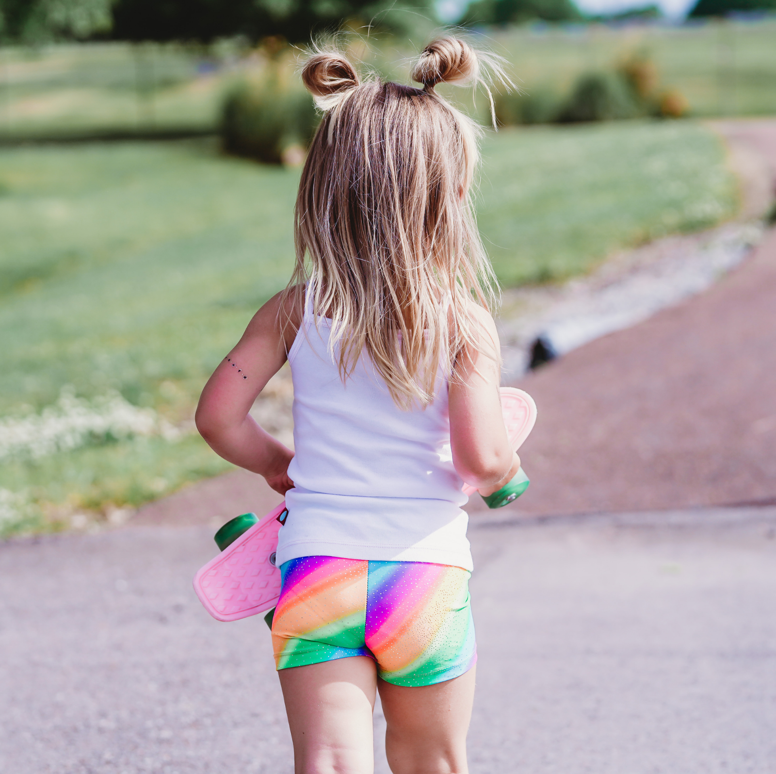 Girls Novelty Bike Shorts  Fuchsia Sparkly Shimmer - City Threads USA