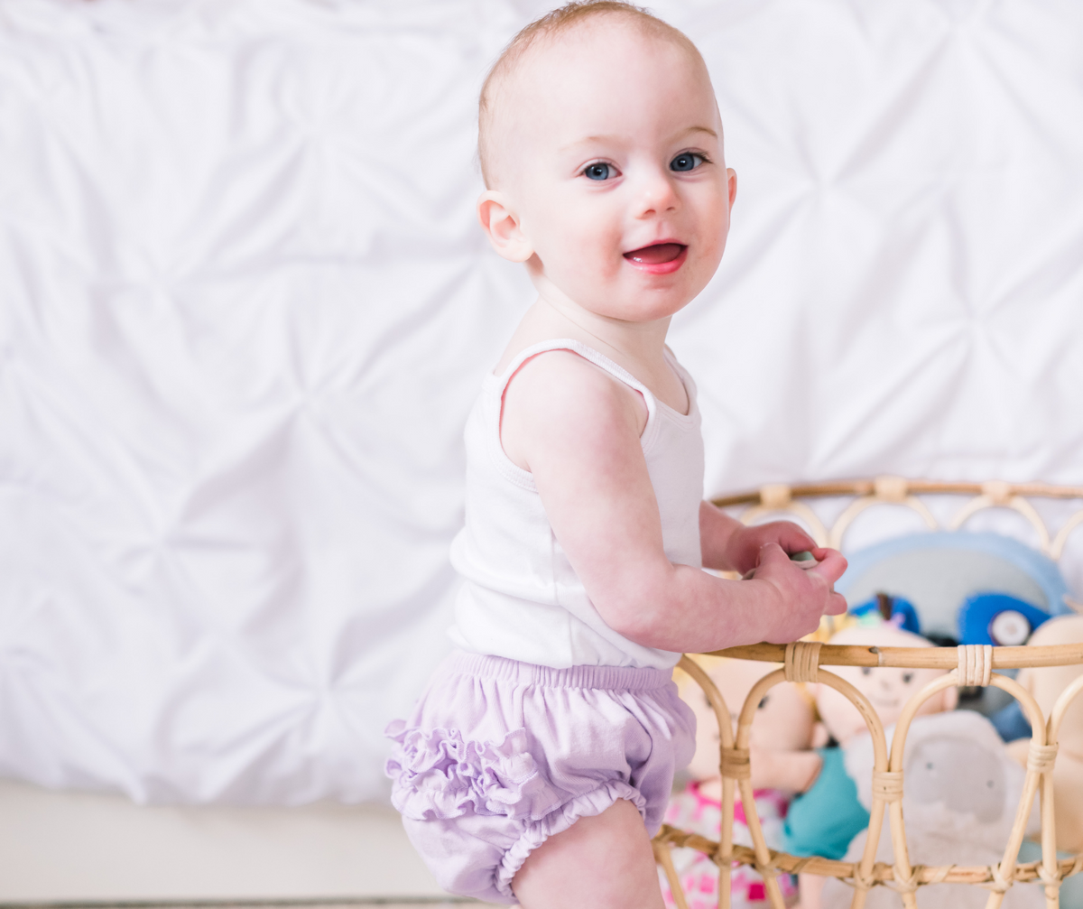 Girls Soft Cotton Ruffle Diaper Cover | Navy