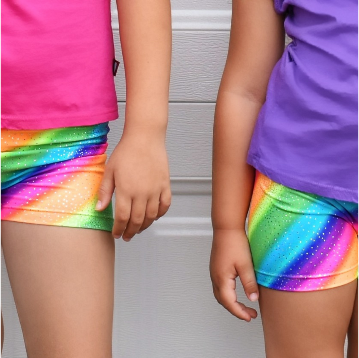 Girls Novelty Bike Shorts  | Rainbow Sparkle