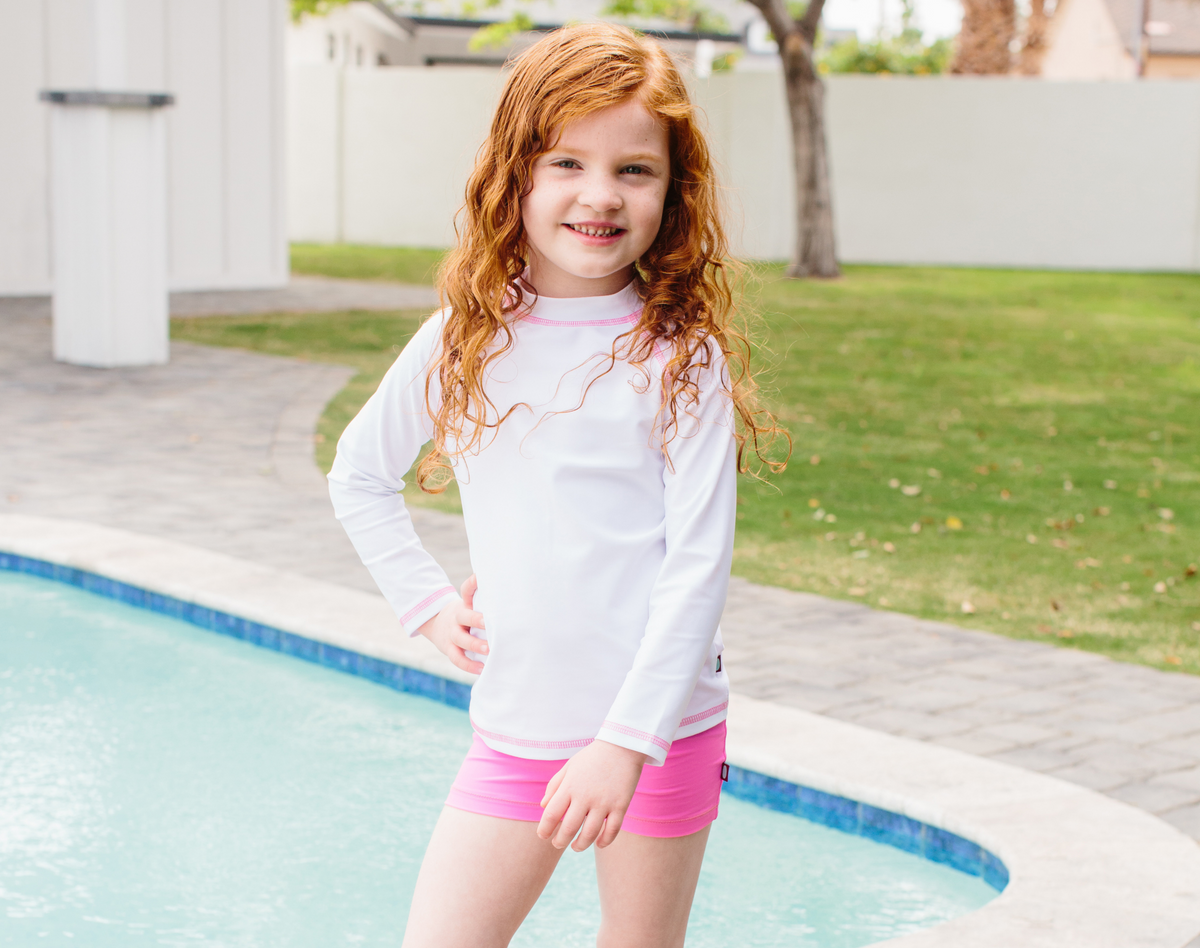 Girls UPF 50+ Long Sleeve Rashguard | Turquoise
