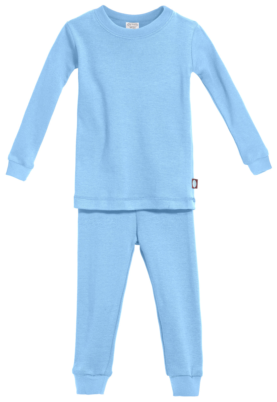 Kid&#39;s Organic Cotton Snug Fit Pajama Sets-Seconds| Damage - Bright Light Blue