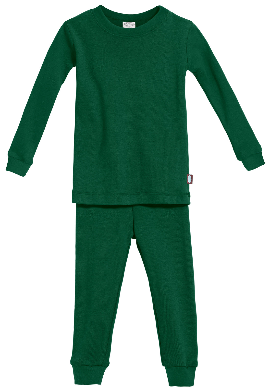 Boys and Girls Soft Organic Cotton Snug Fit Pajama Sets  | Forest Green