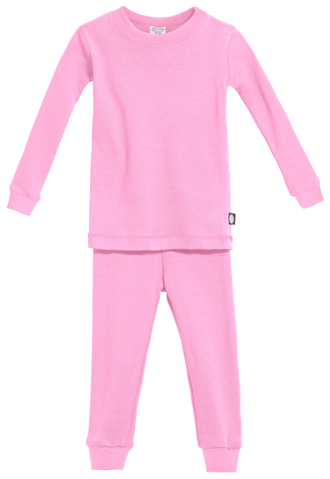 Kid&#39;s Organic Cotton Snug Fit Pajama Sets-Seconds| Damage - Medium Pink