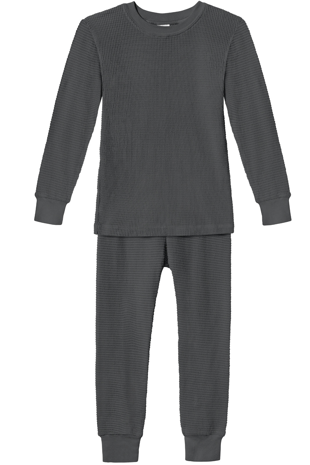 Boys and Girls 100% Cotton Soft &amp; Warm Heavier Thermal Long John Set | Charcoal