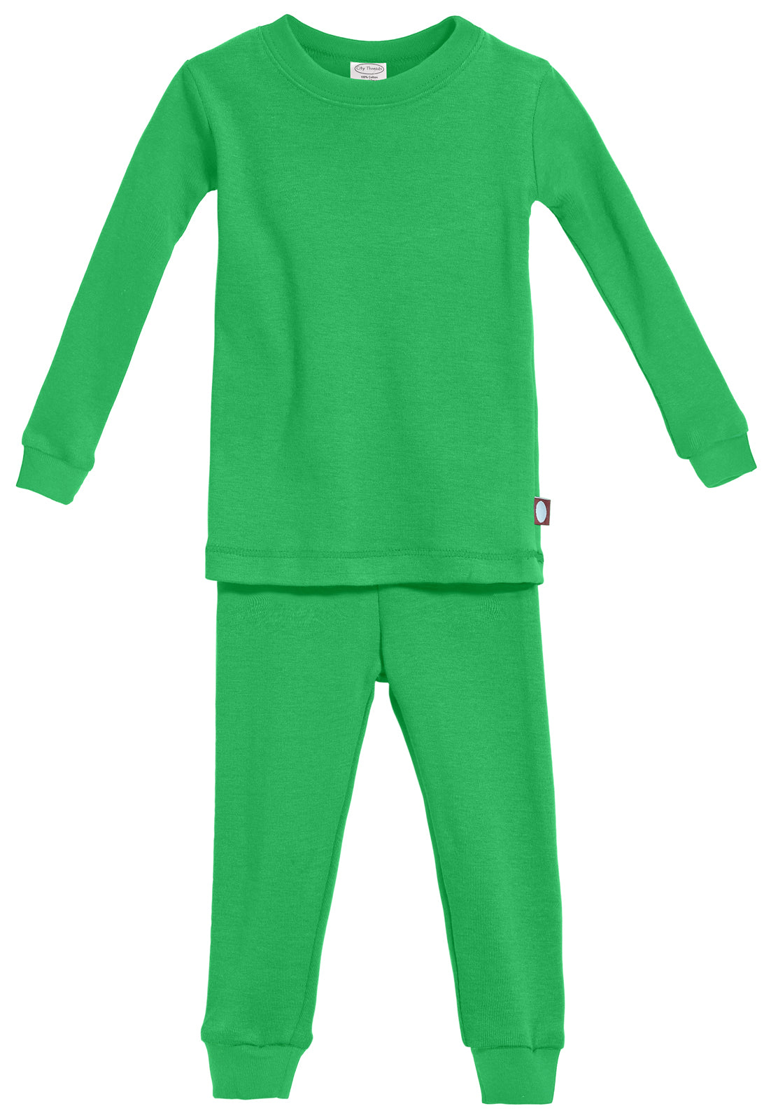 Boys and Girls Soft Organic Cotton Snug Fit Pajama Sets | Elf Green