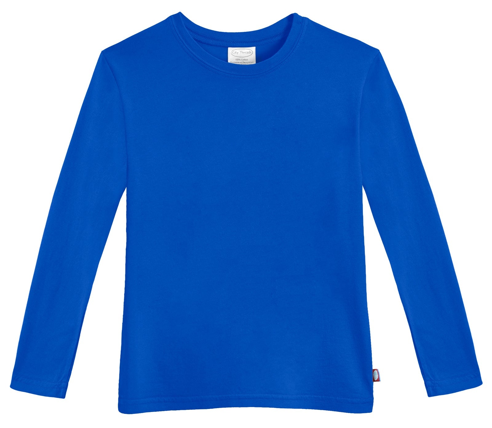 Boys Soft Cotton Jersey Long Sleeve Tee Crayon Blue City