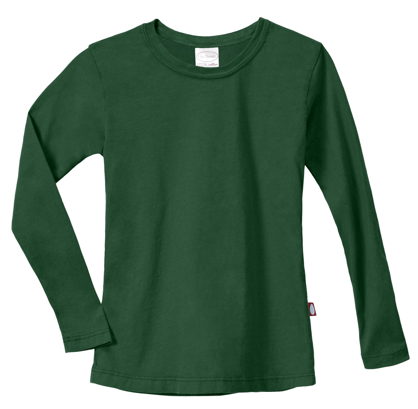 Girls Soft Cotton Jersey Long Sleeve Tee | Forest Green