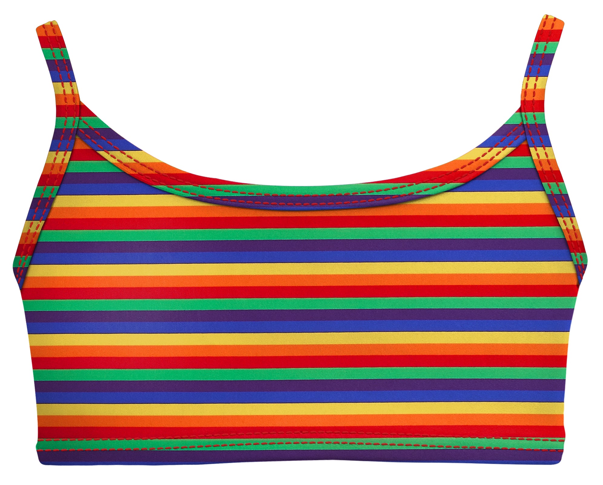 Girls UPF 50+ Printed Bikini Swim Top | Rainbow Print - City Threads USA