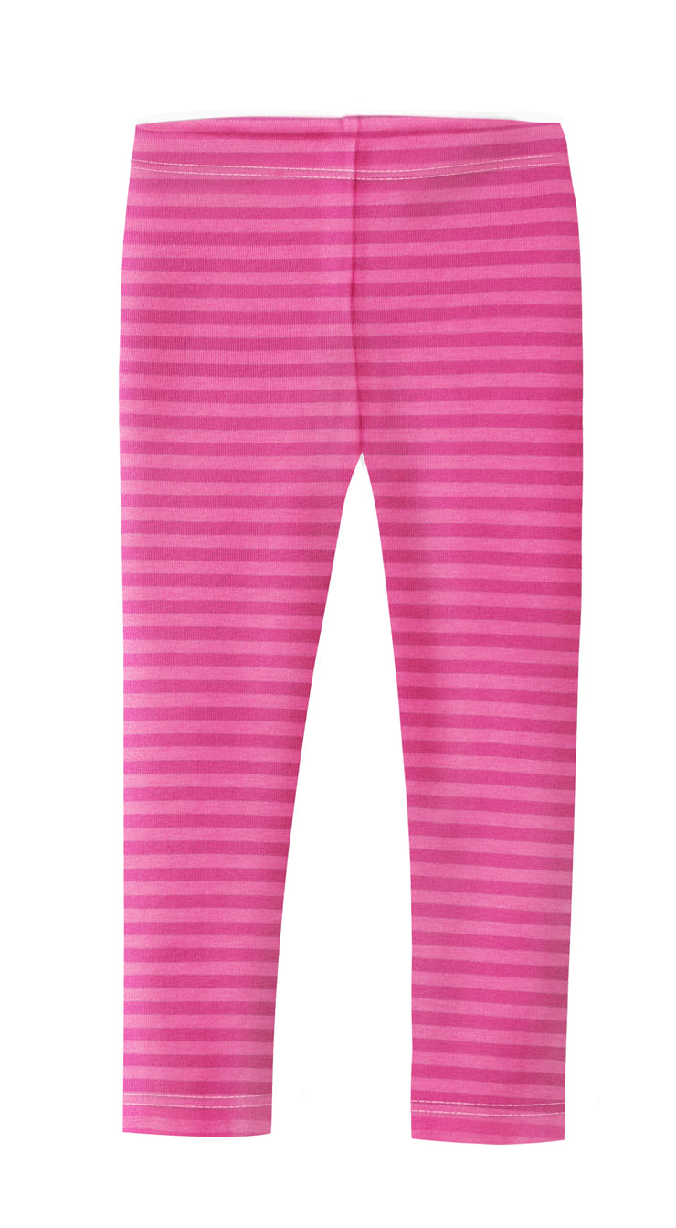 Girls Soft Stripe Leggings | Hot Pink - City Threads USA