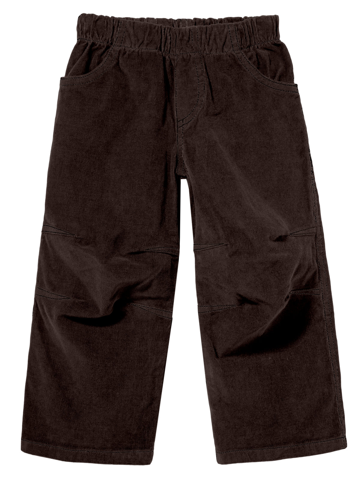 Soft Stretch Cord Pants With Knee Articulation - Matching Stitch | Dark Cocoa