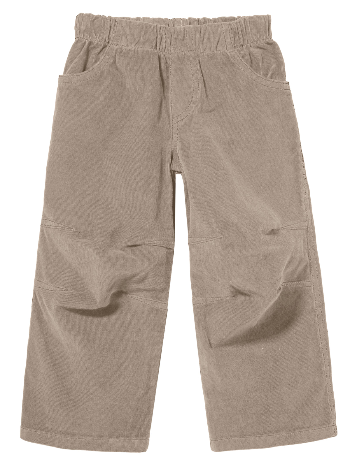 Soft Stretch Cord Pants With Knee Articulation - Matching Stitch | Dark Khaki