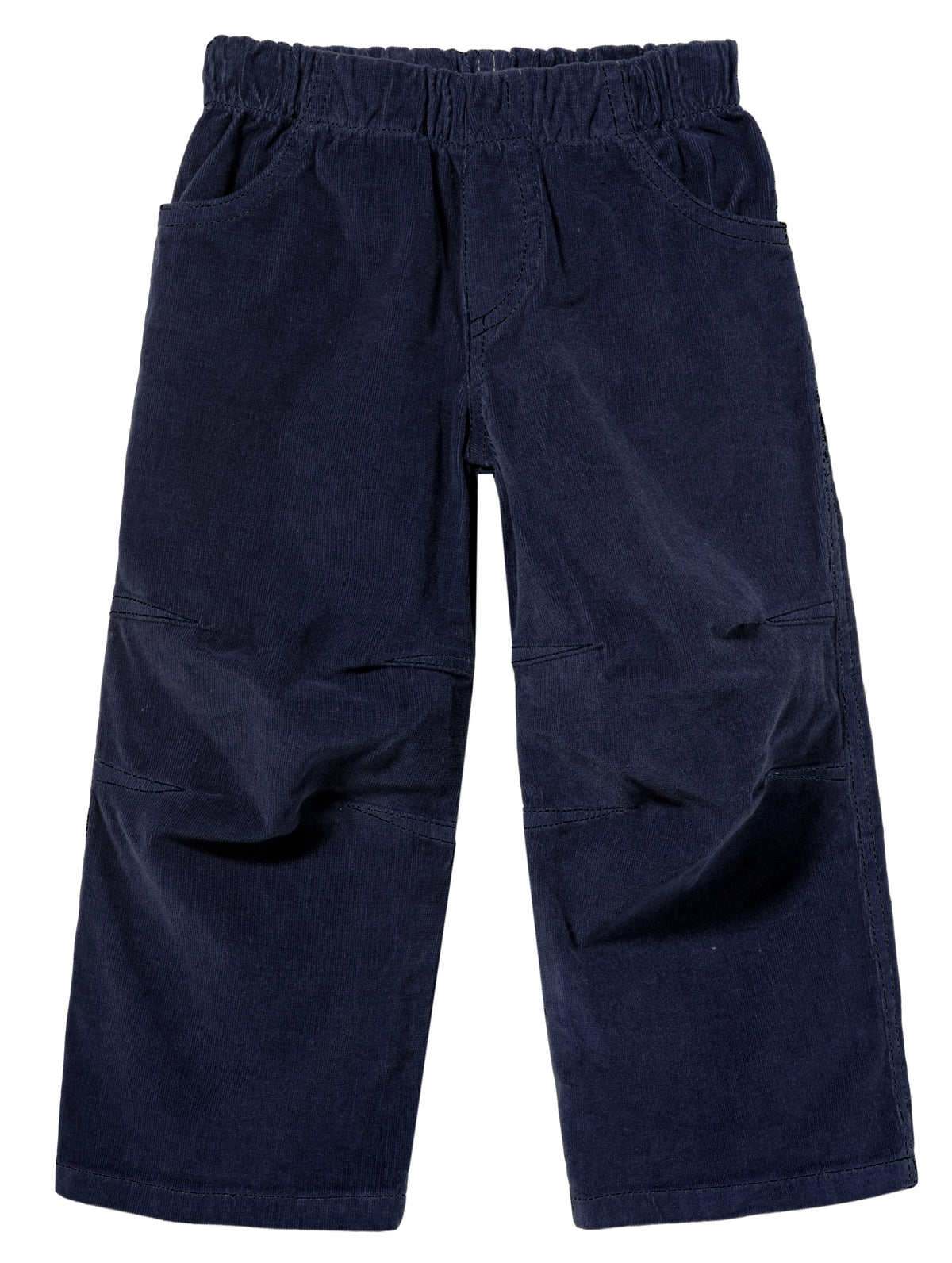 Soft Stretch Cord Pants With Knee Articulation - Matching Stitch | Dark Navy