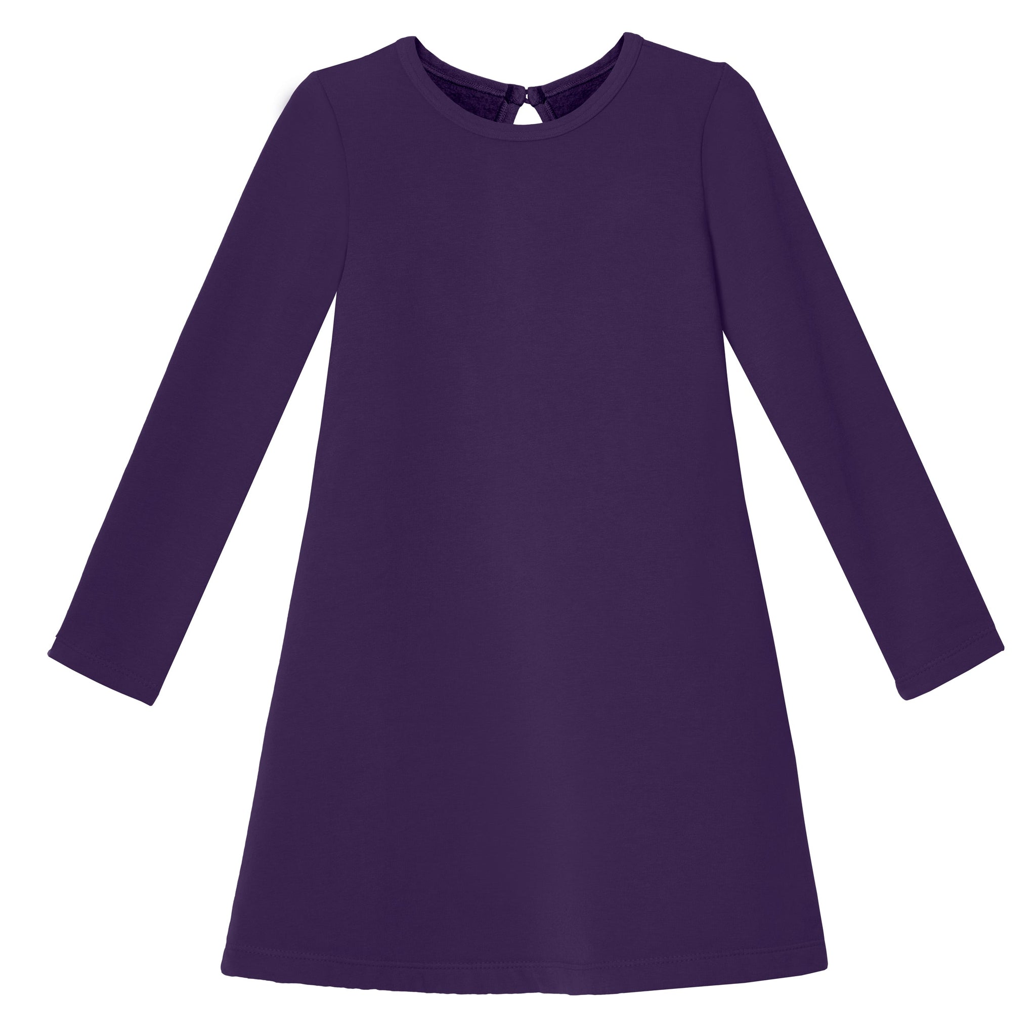 Girls Lightweight Soft Cotton Fleece A-Line Dress| Purple - City Threads USA Girls Lightweight Soft Cotton Fleece A-Line Dress| Purple - City Threads USA