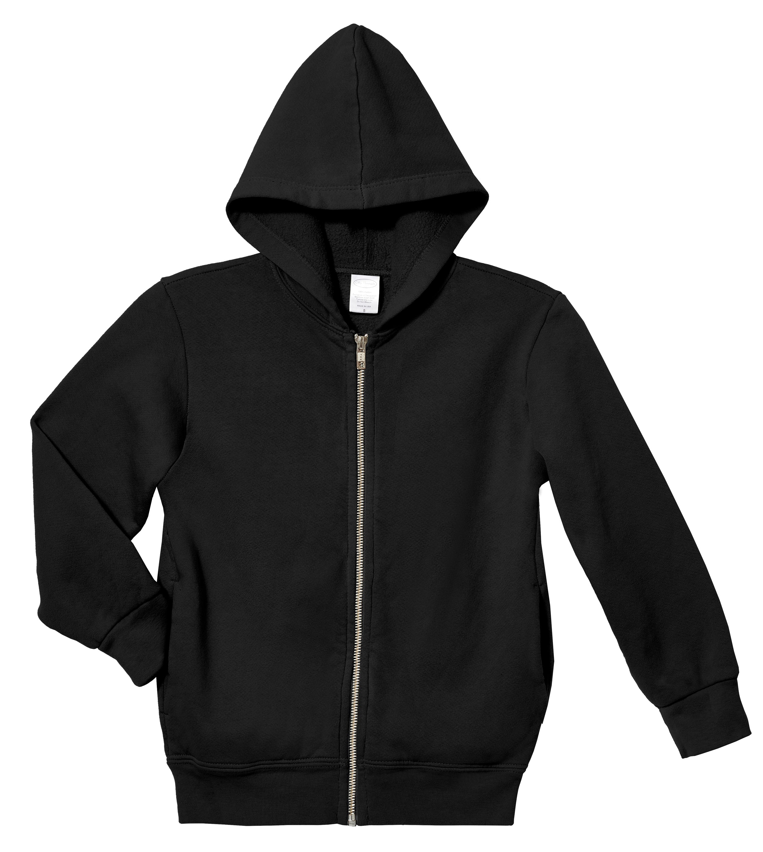 Women's Black Full Zip Hoodie - Cotton Fleece, Warm, Comfy, Sizes Small To 3XL