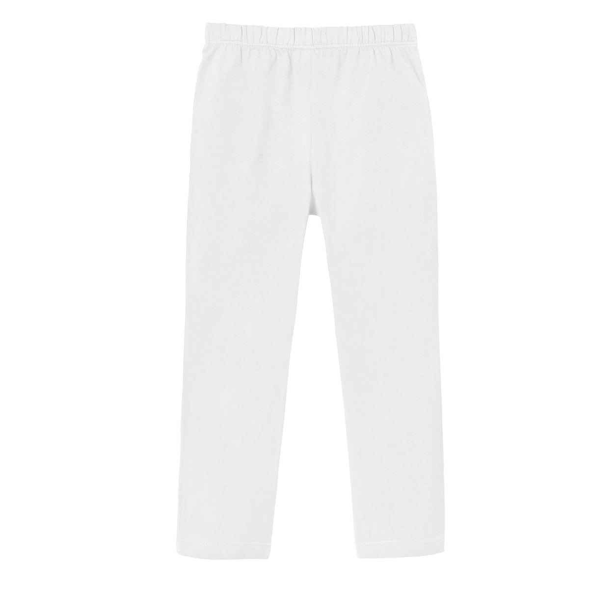Girls Soft Cotton UPF 50+ Jersey Pocket Pants | White