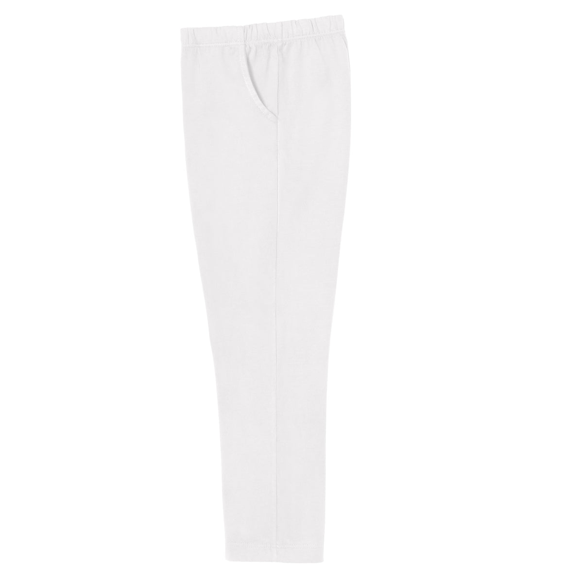Girls Soft Cotton UPF 50+ Jersey Pocket Pants | White