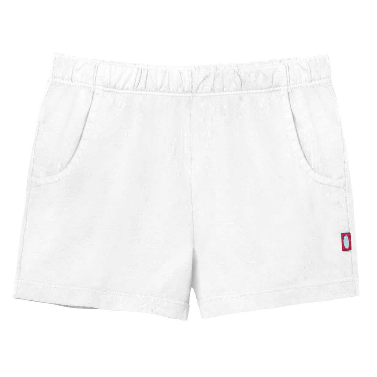 Girls Soft Cotton UPF 50+ Jersey Pocket Shorts | White