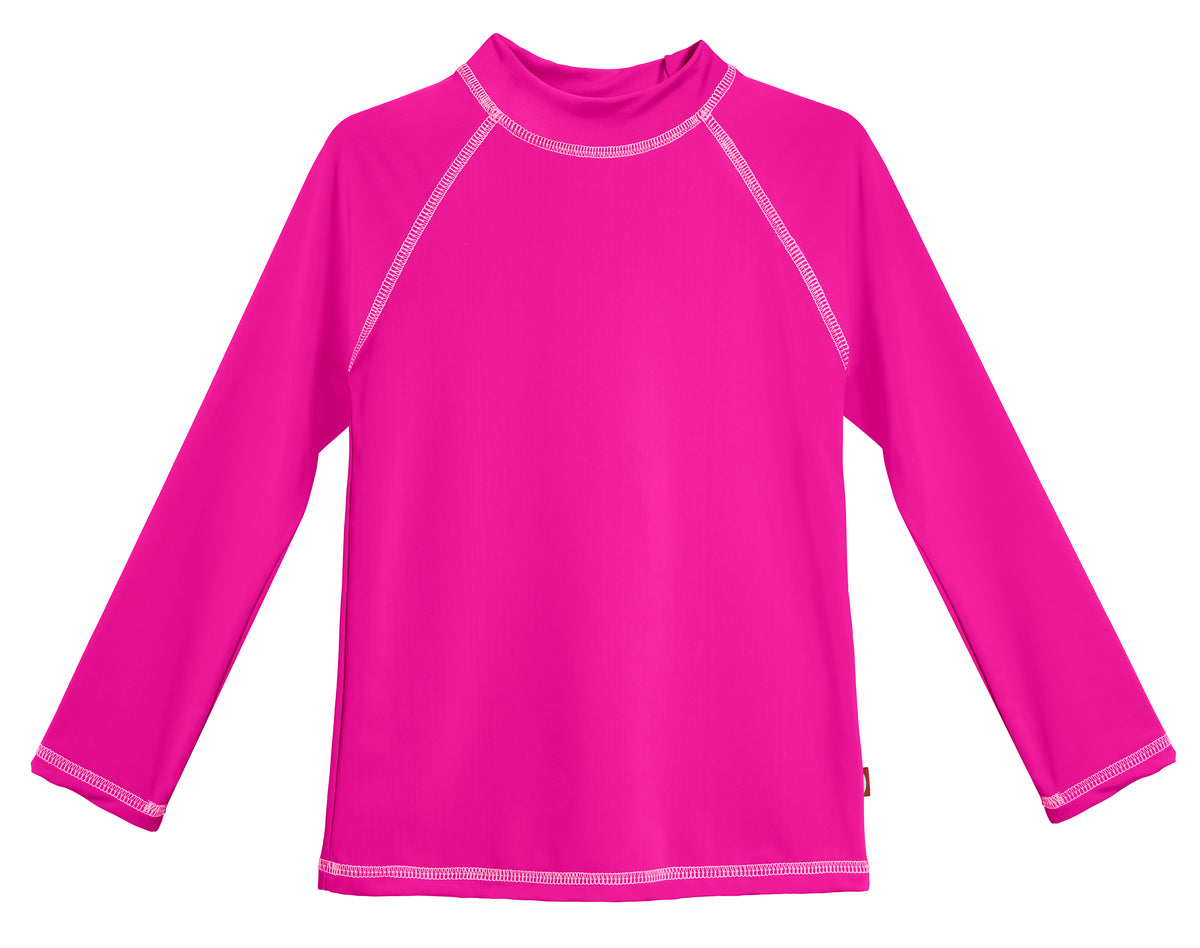 Girls UPF 50+ Long Sleeve Rashguard | Hot Pink
