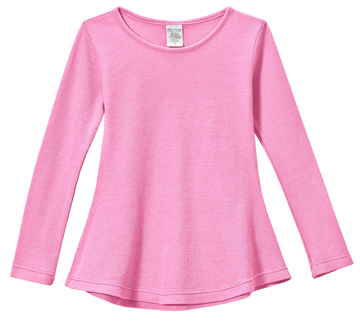Girls Soft &amp; Cozy Thermal Long Sleeve Tunic | Medium Pink