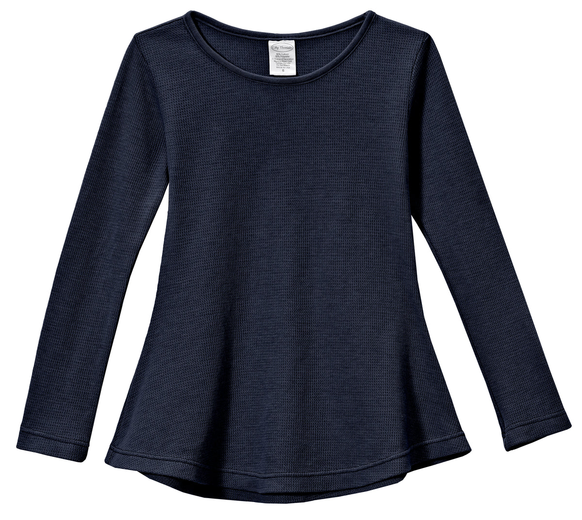 Girls Soft &amp; Cozy Thermal Long Sleeve Tunic | Navy
