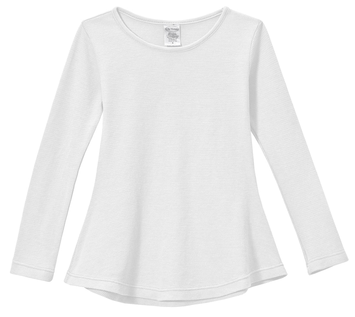 Girls Soft &amp; Cozy Thermal Long Sleeve Tunic | White