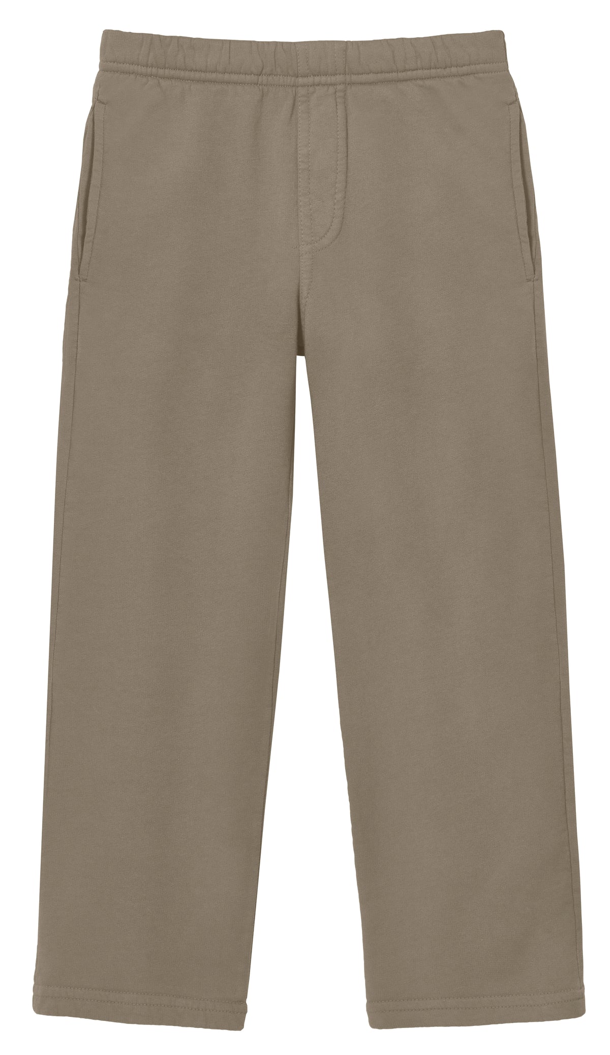 Boys Soft Cotton Fleece Straight Leg Pocket Pant | Dark Khaki