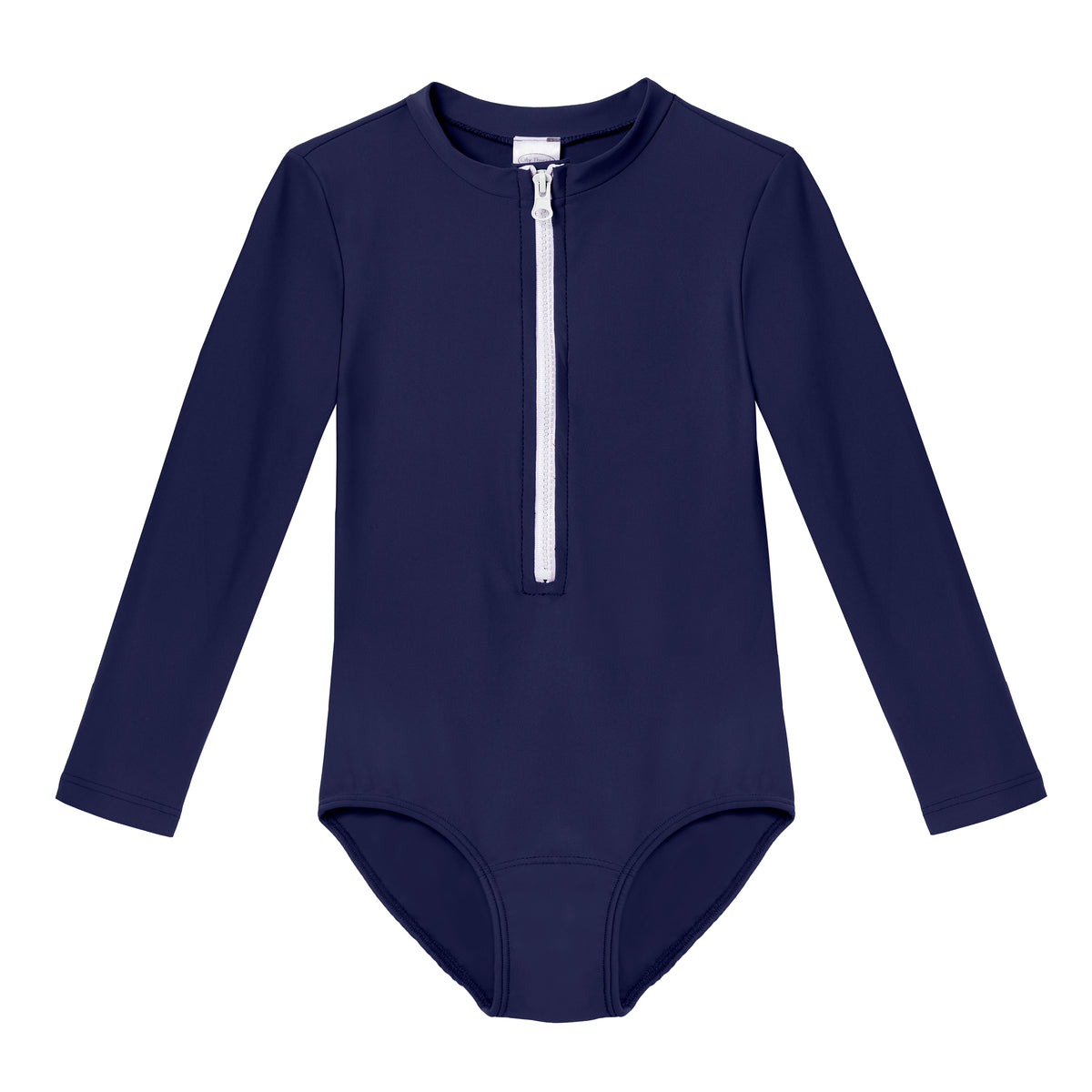 Girls UPF 50+ One-Piece Long Sleeve Swimsuit | Navy
