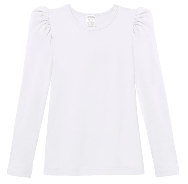 City Threads Girls Thermal Long Sleeve Tunic Shirt - Made In USA, Ultra-Soft Waffle Weave, White Size 7