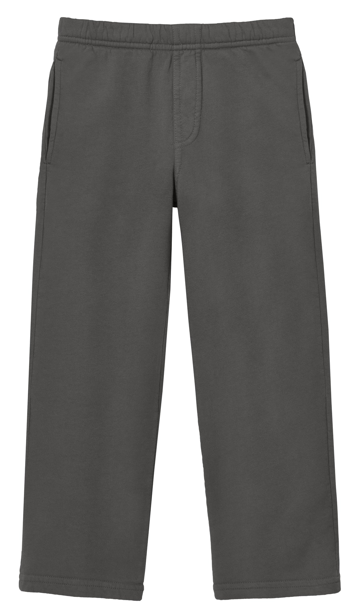 Boys Lightweight Soft Cotton  Fleece Straight Leg Pocket Pant | Charcoal