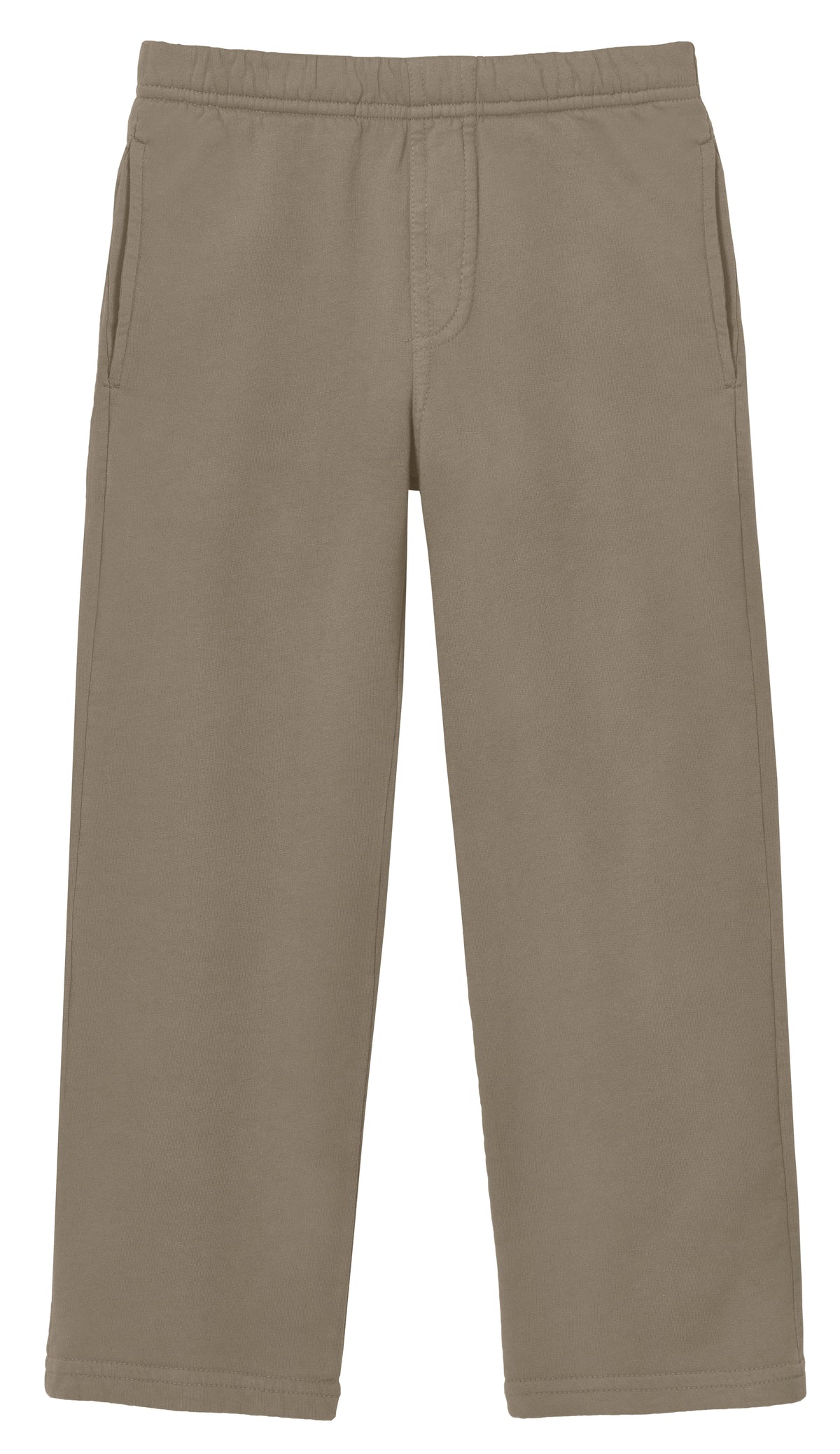 Boys Lightweight Soft Cotton  Fleece Straight Leg Pocket Pant | Dark Khaki