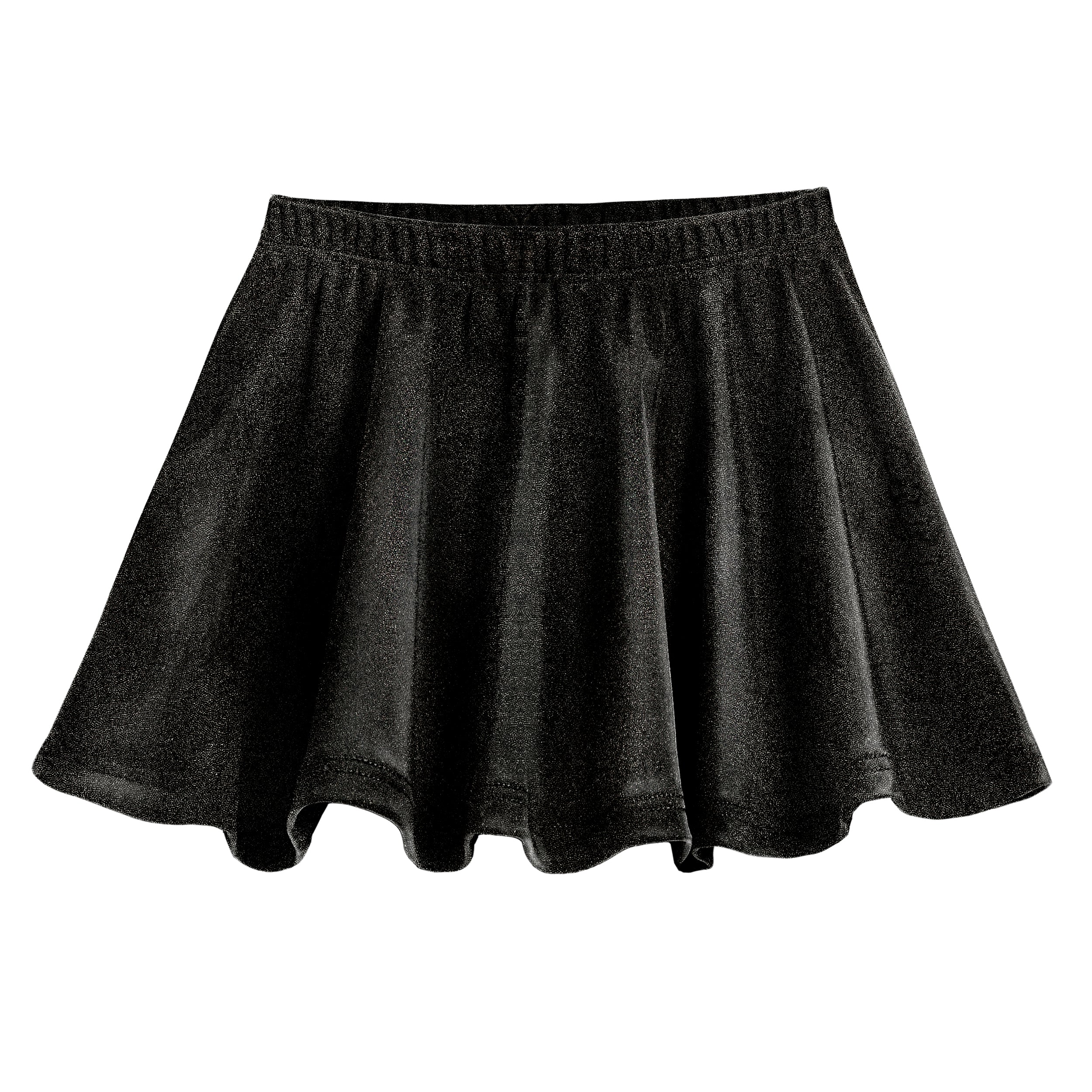 Girls Novelty Circle Skirt Black Sparkly Shimmer City Threads USA