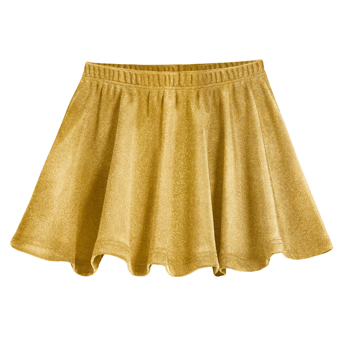 Girls Novelty Circle Skirt | Gold Sparkly Shimmer