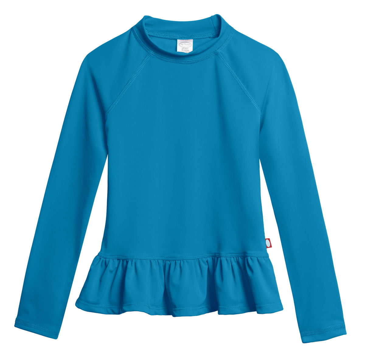 Girls UPF 50+ Peplum Long Sleeve Rashguard | Teal