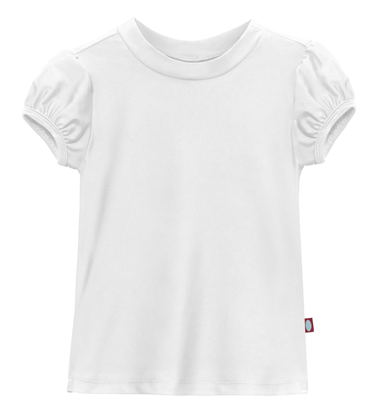 Girls UPF 50+ Puff Sleeve Rashguard | White