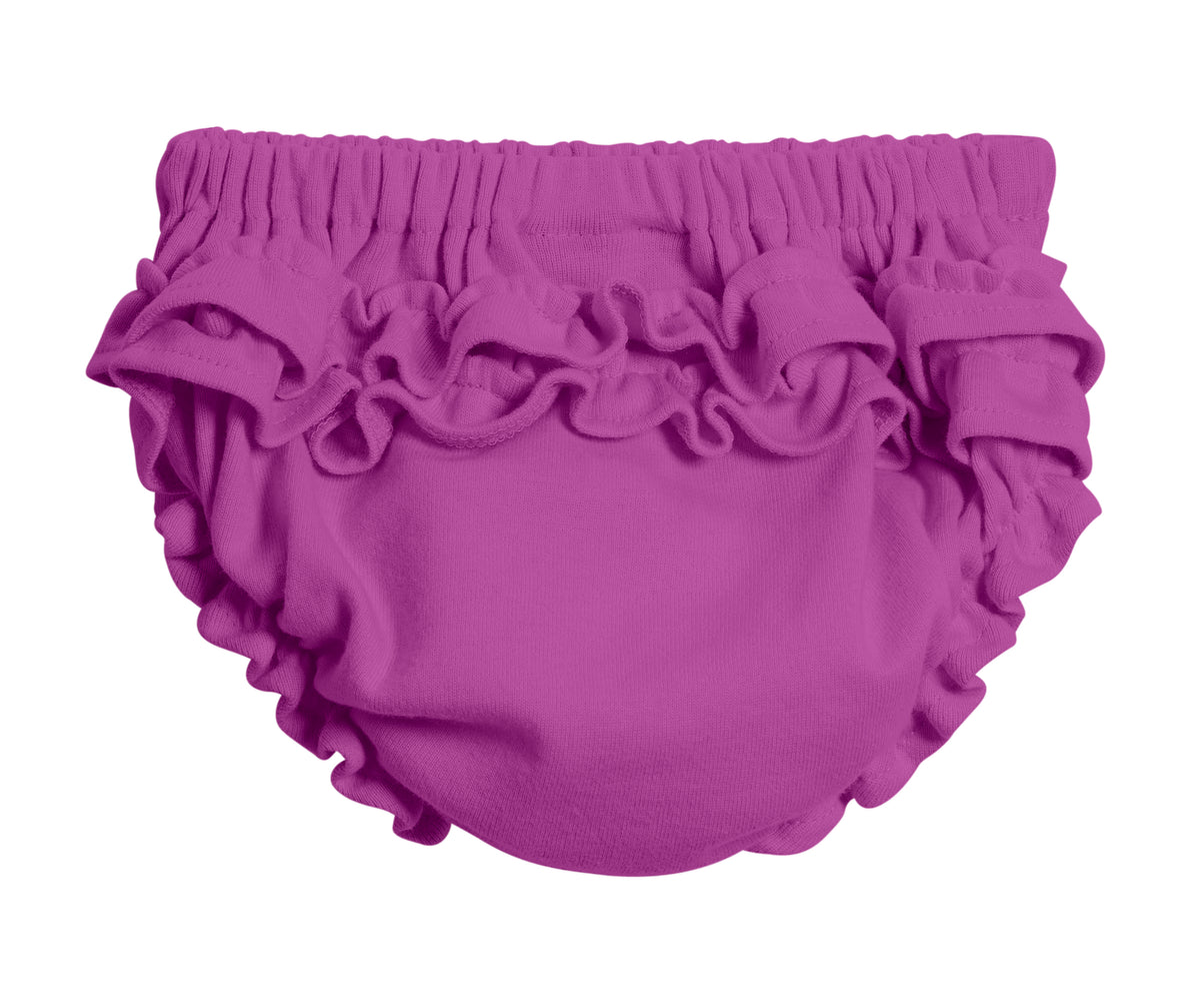 Girls Soft Cotton Ruffle Diaper Cover | Plum