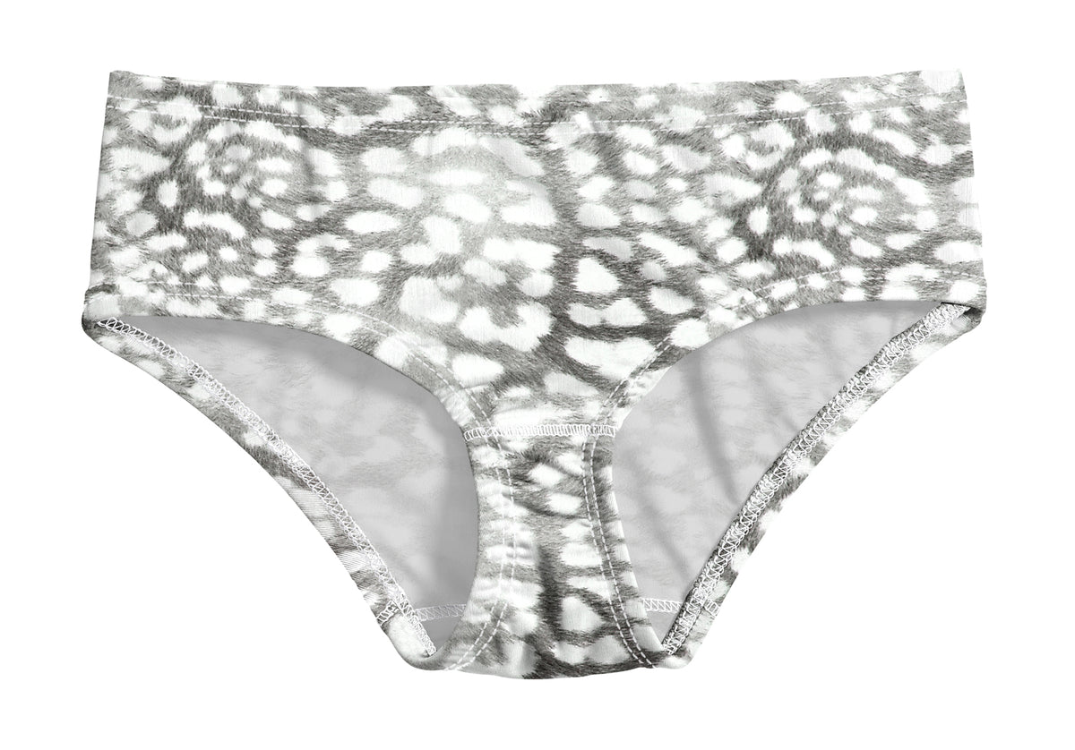 Girls UPF 50+ Printed Swim Briefs  | Leopard Monochrome