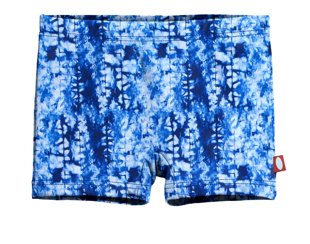 Girls UPF 50+ Printed Swim Boy Shorts  | Water Cascade
